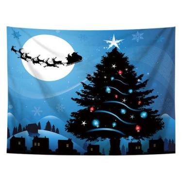 Imagem de Tapeçaria, decoração de parede de árvore de Natal, 150x130cm, microtec