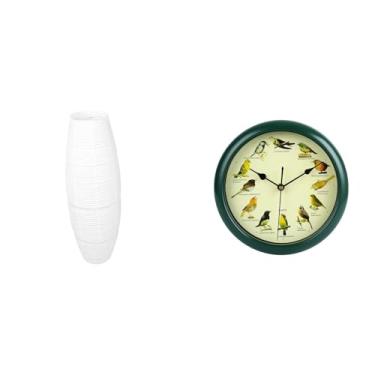 Imagem de Whtkoph Abajur Decorativo Verde com Relógio Musical E Sons de Pássaros, Luminária de Chão Simples com Proteção para Lâmpada, Ideal para Quarto, Presente de Bo