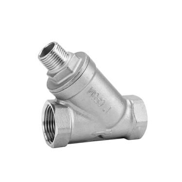 Imagem de Filtro de rosca interna de aço inoxidável 304 rosca de aço inoxidável válvula de filtro em forma de Y 1/2 3/4 2.5 cm 1-1/4 1-1/2 5.1 cm (válvula de drenagem, 1-1/10.2 cm)