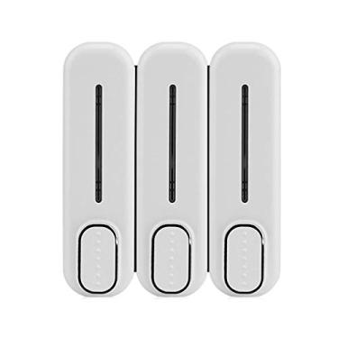 Imagem de CZCZC Dispensador de sabão para banheiro montado na parede manual de cabeça dupla dispensador de gel de chuveiro sabão líquido banheiro chuveiro shampoo suporte de garrafa cozinha P