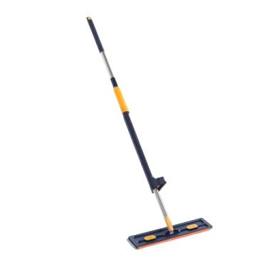 Imagem de ZJchao Esfregões para Limpeza de Piso, Esfregão Plano, Com system de Almofadas Reutilizáveis ​​de Microfibra de 6 Unidades Com Alça de Aço Inoxidável Raspador (Azul Escuro+6 Almofadas Reutilizáveis