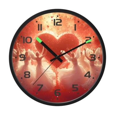 Imagem de SEHANY Lindo relógio de parede anjo silencioso sem tique-taque relógio redondo operado por bateria 30 cm controle de som luz noturna relógios de parede para sala de estar, cozinha, quarto, escritório