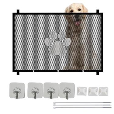 Imagem de Portão de cão de malha, portão de malha de bebê,Portão de tela de cachorro - Porta de destacável Cerca de estimação respirável para corredores de portas de varandas