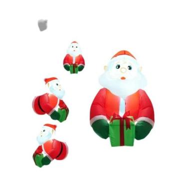 Imagem de Brinquedo Inflável De Papai Noel Escalando Janela Com Luzes LED Caixa 