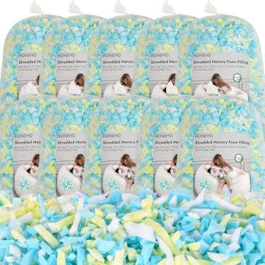Imagem de HONEHO Enchimento de saco de feijão de espuma viscoelástica desfiada de 22,7 kg, enchimento macio e conveniente para pufes, sofá, almofada, animais de pelúcia, cama de cachorro, artesanato de artes