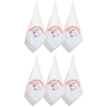 Imagem de Kit 6 Guardanapo Páscoa Coelho Branco 45X45Cm Rafimex