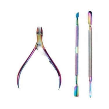 Imagem de Alicate De Cutícula Em Aço Inoxidável Arco-Íris, Ferramenta De Manicur