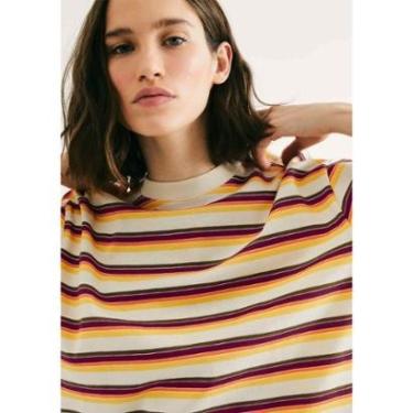 Imagem de Camiseta Feminina Box Listrada-Feminino