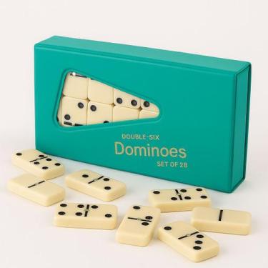 Imagem de Dominó Profissional De Osso Estojo Com Estojo 28 Peças Double Six Linh