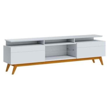 Imagem de Rack Bancada Classic 2 Gavetas Com Nicho 1.8 Branco Acetinado - Imcal 