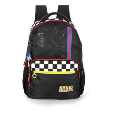 Imagem de Mochila De Costas Juvenil Sonic Com Chaveiro - Luxcel
