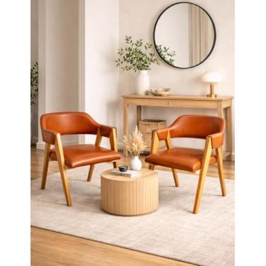 Imagem de Poltrona Master Luxo em Couro Terra-Cota Artesanal - Madeira de Demolição