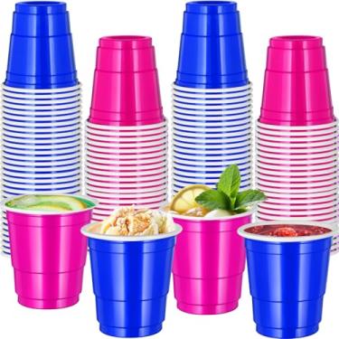 Imagem de cssopenss 120 peças de copos de shot reveladores de gênero de 59 ml, azul e rosa, copos de dose revelados de gênero para festa, casamento, aniversário, reuniões de família, jogos e celebrações