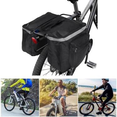Imagem de Bolsa bicicleta dupla alforge lateral bagageiro bike porta objetos fer