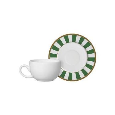 Imagem de Conjunto Com 6 Xícaras De Café Com Pires Stripe Verde 85Ml - Alleanza 