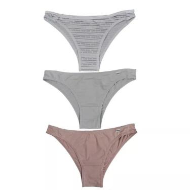 Imagem de Kit com 3 Calcinhas DelRio Tanga em Microfibra Festa Sortido - GG