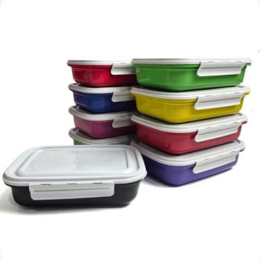 Imagem de Kits Marmita Fitness Potes Plásticos 500ML P/ Microondas e Geladeiras 