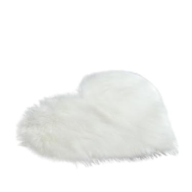 Imagem de Tapete fofo em forma de coração 30 x 40 cm, tapete felpudo para sofá, sala de estar, quarto, tapetes decorativos