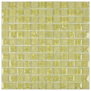 Imagem de Kit 1m² Pastilha de Vidro Ice 30cm X 30cm Amarelo