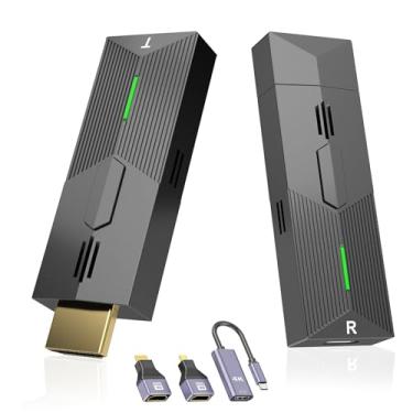 Imagem de LZLOO Transmissor e receptor HDMI sem fio 4k, 100 m/100 m, saída 1080p, extensor sem fio HDMI para transmissão contínua de alta definição de laptop/PC/TV Box para monitor/TV/projetor - preto