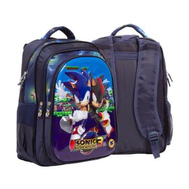 Imagem de Bolsa Mochila Infantil Escolar Sonic Shadow Costas - TOYS 2U