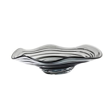 Imagem de Tigela de frutas tigela de frutas moderna de vidro ondulado prato de frutas para casa sala de estar mesa de cozinha prato de frutas grande capacidade arte tigela de doces prato de cesta de frutas