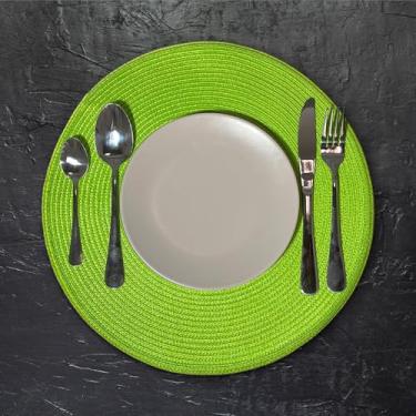 Imagem de KIT 6 PS JOGO AMERICANO SOUSPLAT REDONDO 38cm(verde limão)