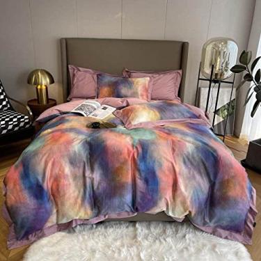 Imagem de Conjunto de 4 peças de capa de edredom com estampa geométrica de arte abstrata 100% capa de edredom 100% lençol de cama almofada 6 tamanho queen ajustado (1 tamanho queen ajustado)