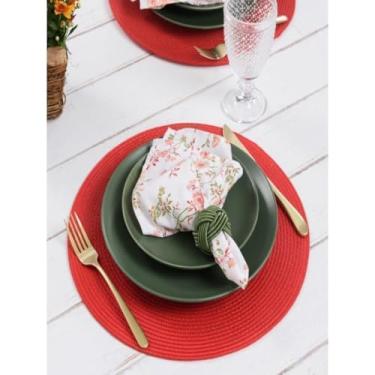 Imagem de KIT 6 PS JOGO AMERICANO SOUSPLAT REDONDO 38cm(Vermelho)