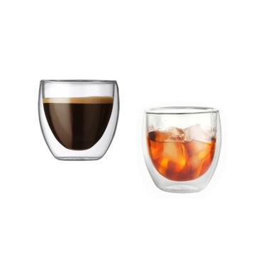 Imagem de Copo Vidro Borossilicato 150ml Parede Dupla Mantem Calor 2un