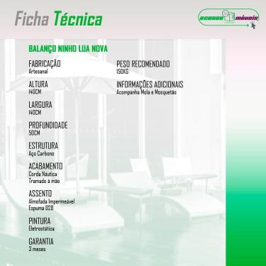 Imagem de Cadeira De Balanço Suspenso Lua Nova Corda Náutica Azul/preto