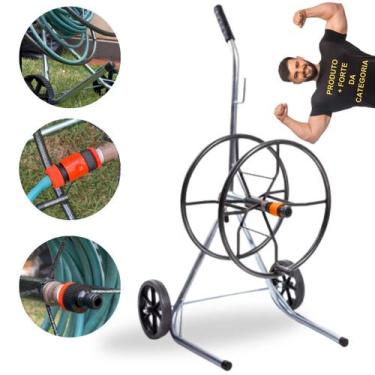 Imagem de Carrinho Enrolador para Mangueira 50 Metros 1 2 com Rodas Resistente E