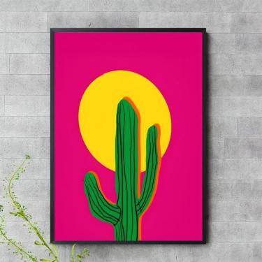Imagem de Quadro Decorativo Cacto Pink 33X24Cm