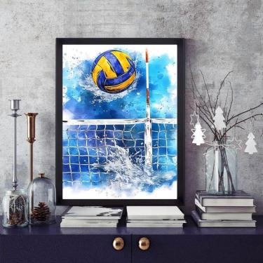 Imagem de Quadro Vôlei De Praia - Aquarela 45X34Cm