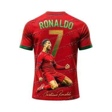 Imagem de Camisa De Futebol Ronaldo Impressa Em 3D, T-Shirt De Treino Respirável