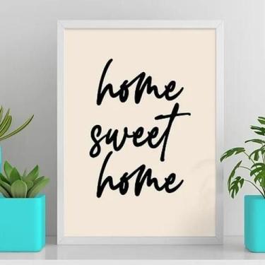 Imagem de Quadro Decorativo Sweet Home 45X34Cm - Com Vidro Branca - Quadros On-L