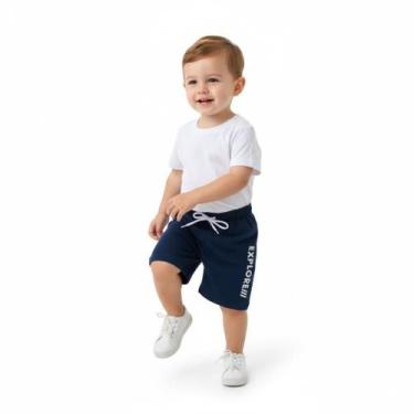 Imagem de Bermuda Bebê Menino Estampas Arrumadinhos, Azul escuro, 01