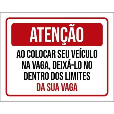 Imagem de Kit 5 Placa Acm Colocar Vaga Deixe Dentro Limites Vaga 18X23 - Sinaliz