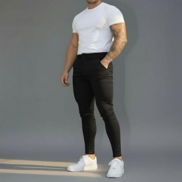 Imagem de Calça Social Masculina Bengaline Com Elastano Slim Premium - Volgue, P