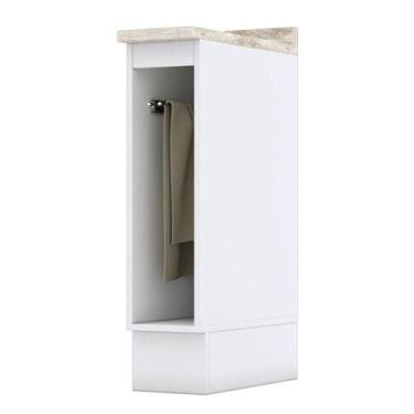 Imagem de Balcão Porta Toalha 20 Cm Americana Branco Com Tampo Calcare - Henn - 