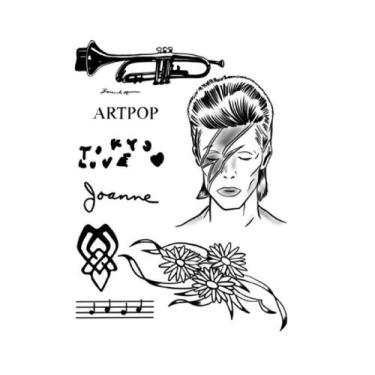 Imagem de Tatuagem temporária cosplay Lady Gaga modelos Cor:Preto 3 - 3i, Preto 