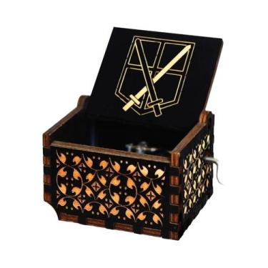 Imagem de Caixa De Música De Madeira Jurassic Park Com Manivela, Brinquedo De Aç