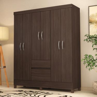 Imagem de Guarda Roupa Casal com Pés 6 Portas 2 Gavetas Flash II Demóbile