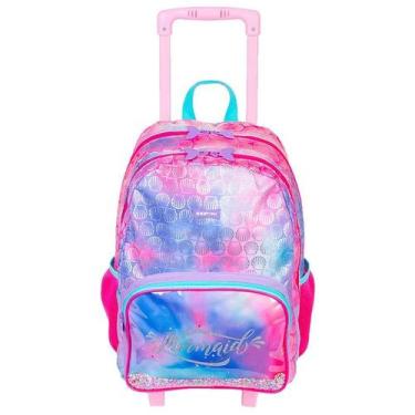 Imagem de Mochila de Rodinhas Grande Sestini X Mermaid - Colorido, Rosa