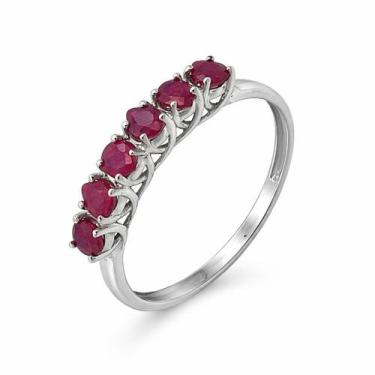 Imagem de Anel em Ouro Branco 18K com 6 Rubis Gota - Joia Exclusiva - Justino Ri