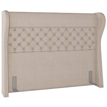Imagem de Cabeceira Cama Box Casal Queen 160cm P05 Madrid Linho Creme