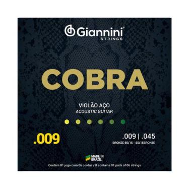 Imagem de Encordoamento p/ violão giannini aço (0.09) geewak cobra 85/15