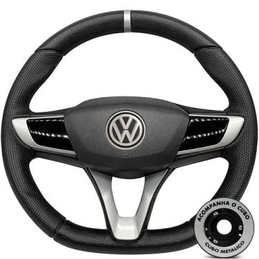 Imagem de Volante Esportivo Gol G5 G6 Volkswagen + Cubo Poliparts, Prata