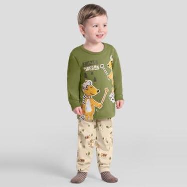 Imagem de Pijama infantil menino animais brilha no escuro Brandili-Masculino