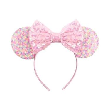 Imagem de Tiara De Orelhas De Rato Com Laço De Lantejoulas De 5 Polegadas Para M